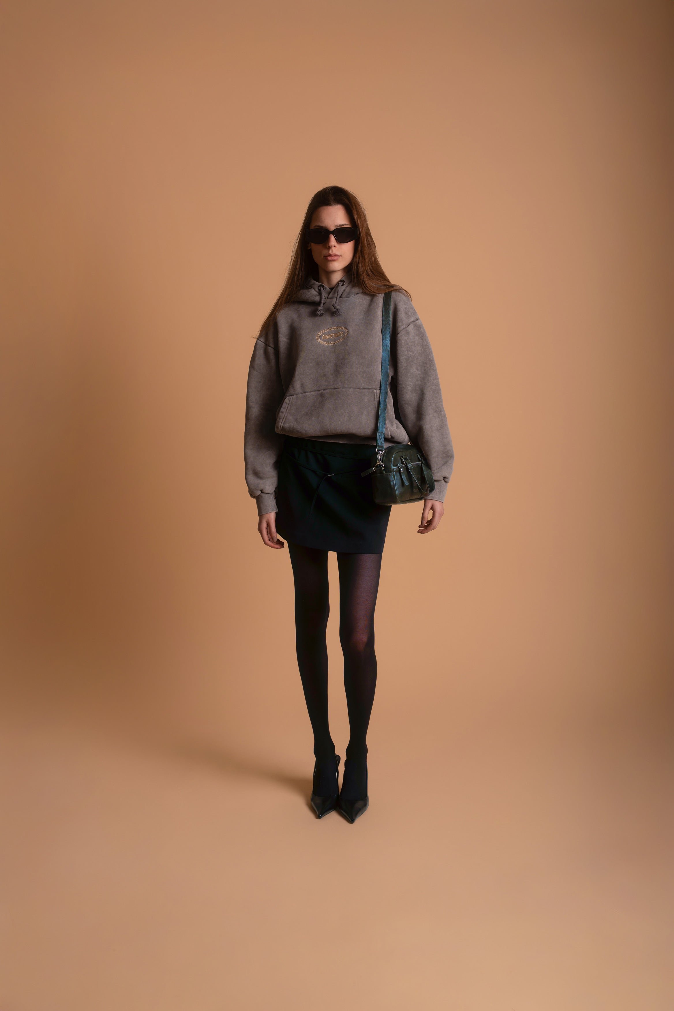 CONCRETE WASHED BOMBER HOODIE